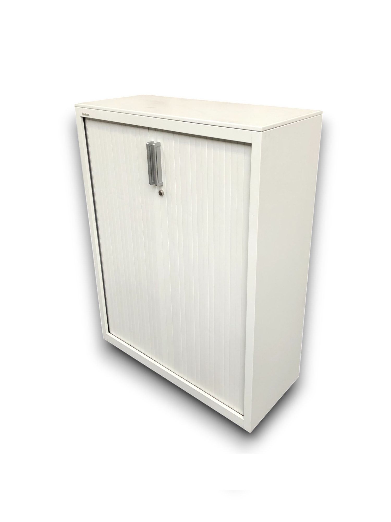 armoire mi-haute steelcase laquée blanc portes à rideaux l1000xh1300mm ocaburo mobiliers neufs et occasion nantes saint herblain et tours (3)