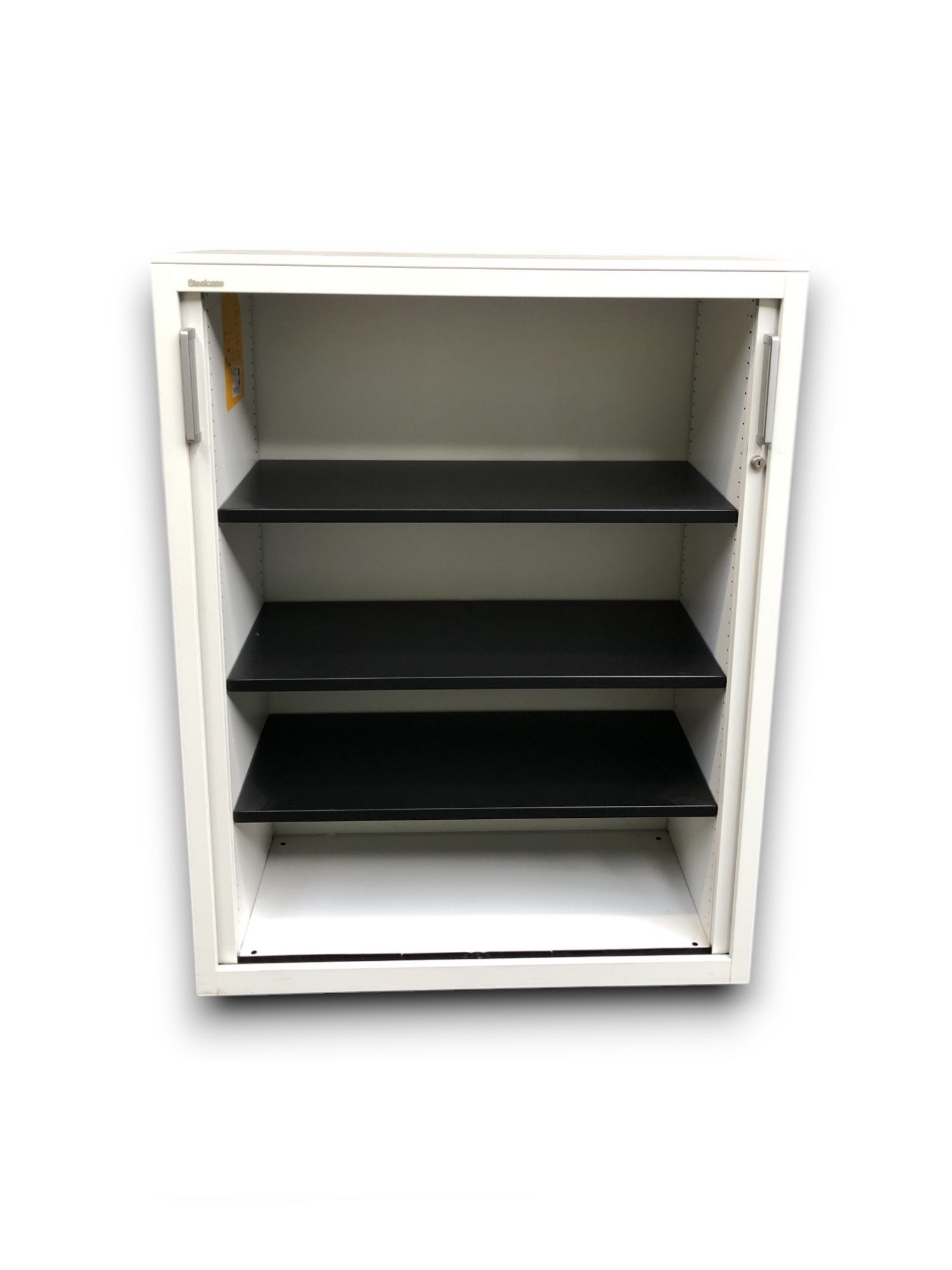 armoire mi-haute steelcase laquée blanc portes à rideaux l1000xh1300mm ocaburo mobiliers neufs et occasion nantes saint herblain et tours (4)
