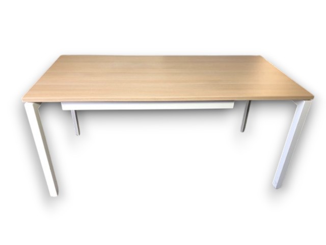 bureau actiu l1600xp800mm occasion melamine chene fil pieds blancs par ocaburo mobiliers neufs et occasion magasins de nantes saint-herblain et tours (11)