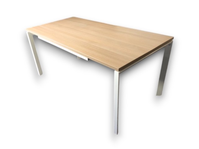 bureau actiu l1600xp800mm occasion melamine chene fil pieds blancs par ocaburo mobiliers neufs et occasion magasins de nantes saint-herblain et tours (2)